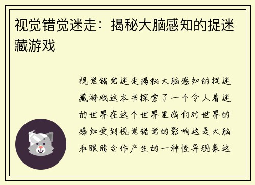 视觉错觉迷走：揭秘大脑感知的捉迷藏游戏